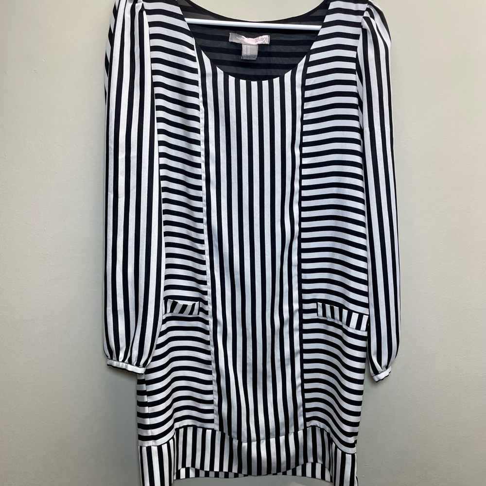 Striped Sheer Straight Dress